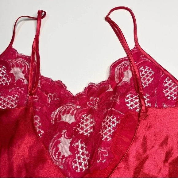 Vintage Victoria’s Secret Small Lace Trim Chemise Slip Nightgown Hot Pink - Picture 4 of 8